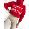 Červený pletený sveter MERRY CHRISTMAS