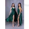 Zelené  saténové dlhé šaty