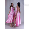 Ružové dlhé saténové šaty
