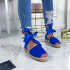 Modré letné sandálky na viazanie