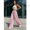 Svetloružové široké nohavice
