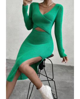 Zelené pletené  šaty