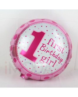 Ružový balón 1 narodeniny