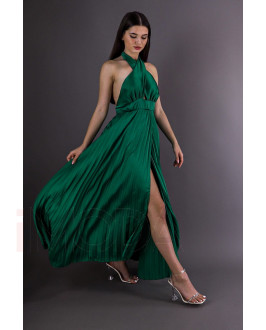 Zelené dlhé saténové šaty