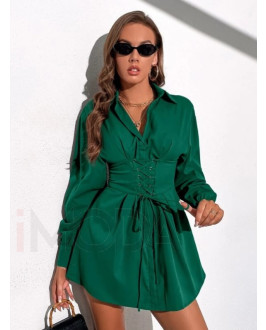 Dámske zelené šaty s viazaním 