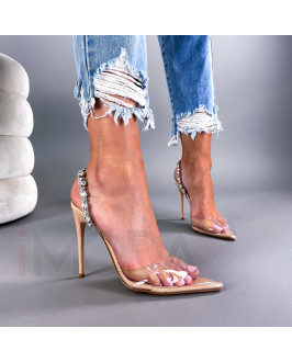 Béžové  transparentné sandále