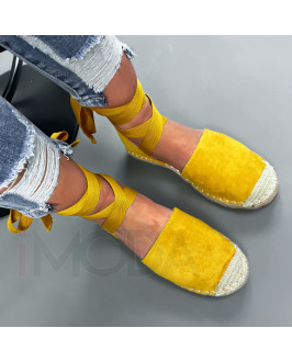 Žlté sandálky na viazanie 