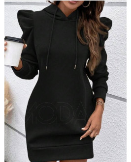 Čierne  šaty s kapucňou