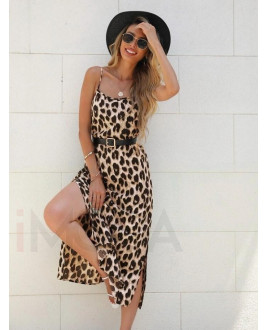 Hnedé leopardie šaty
