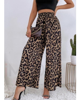 Široké nohavice s leopardím vzorom 