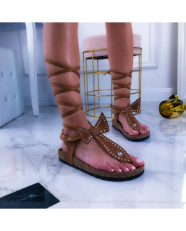 Hnedé dámske sandále