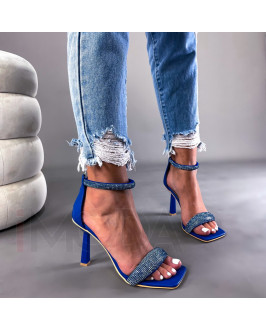 Modré sandále s kamienkami