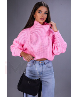 Ružový krátky sveter