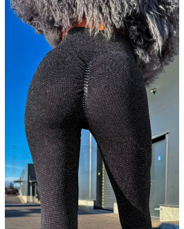 Čierne PUSH UP legíny s trblietkami