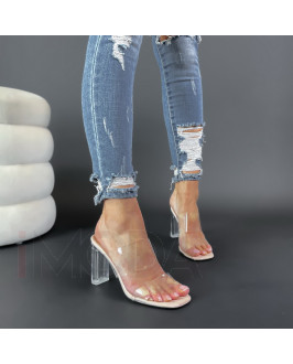 Béžové transparentné sandále