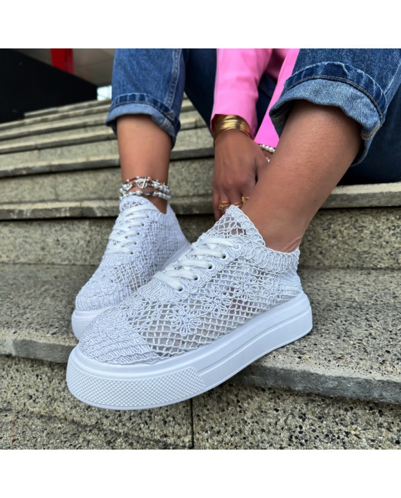 Biele čipkované tenisky-319231-20