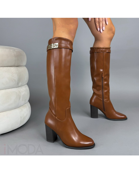 Hnedé vysoké čižmy-323333-20