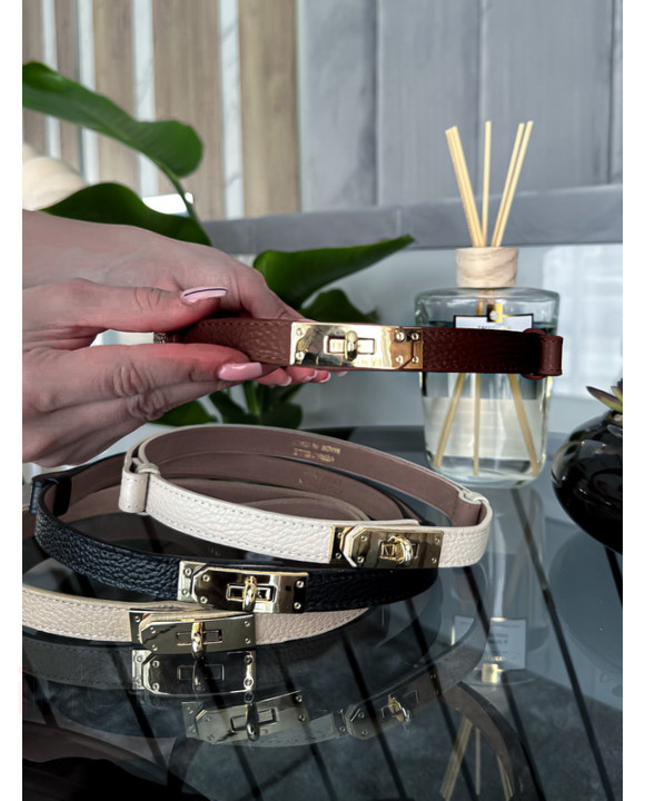 Tmavohnedý kožený opasok-318020-20