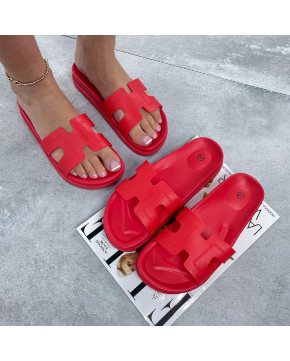 Červené gumené šľapky-317135-20