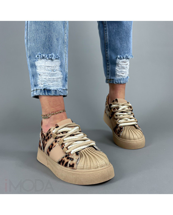 Hnedé tenisky s leopardím vzorom-315503-20