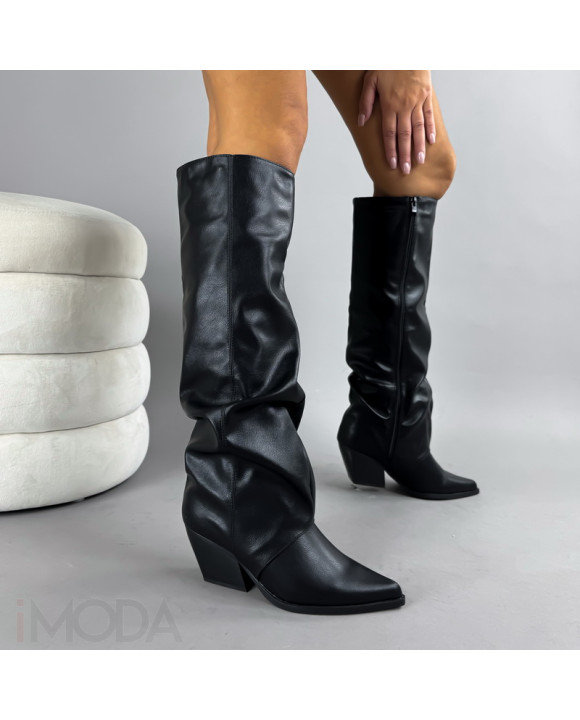 Ćierne vysoké čižmy-323010-20