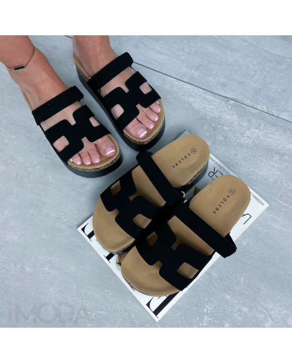 Čierne šľapky na platforme-316476-20