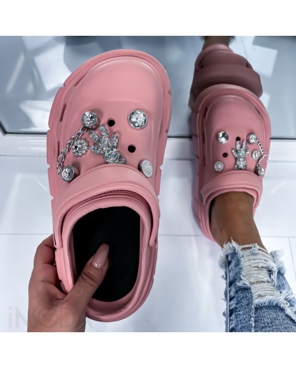 Ružové šľapky s odopínateľnou ozdobou-282416-20