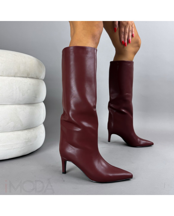 Bordové vysoké čižmy-322263-20