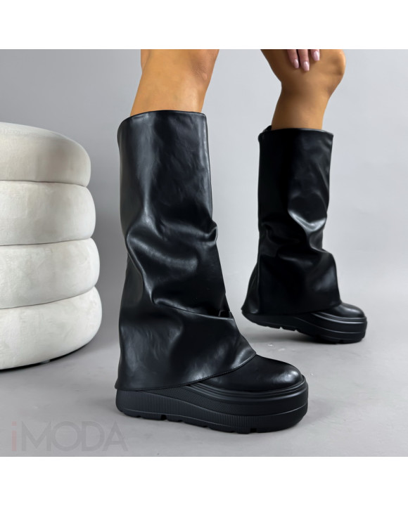 Čierne vysoké čižmy na platforme-323017-20