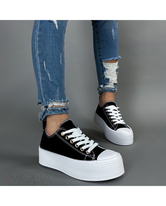 Čierne plátené tenisky-314571-20