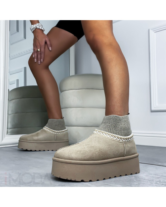 Béžová nasúvacia obuv-311918-20