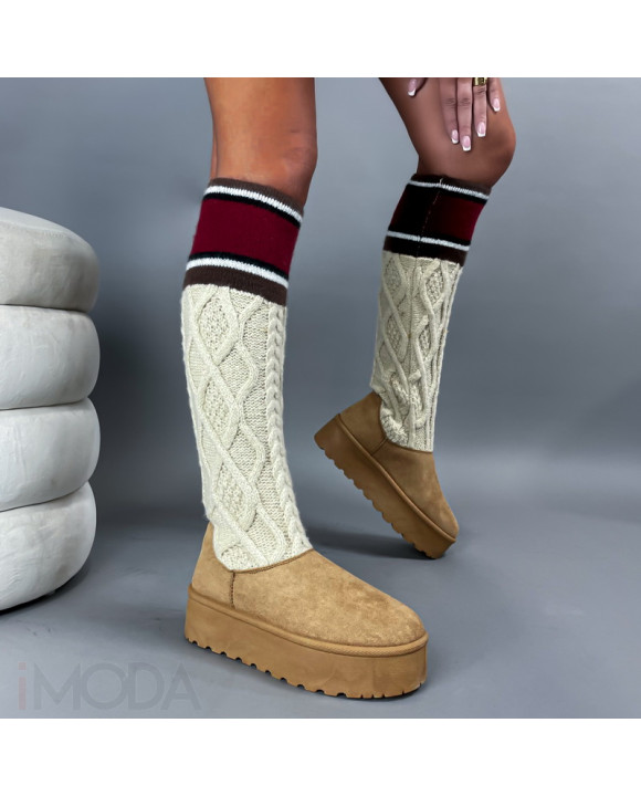 Camelové vysoké čižmy-309307-20