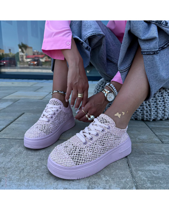 Ružové háčkované tenisky-320165-20