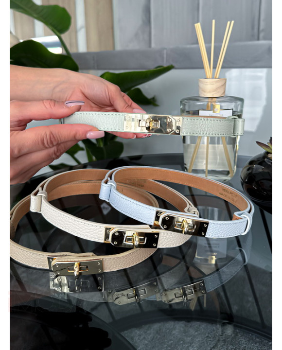 Svetlozelený kožený opasok-318019-20