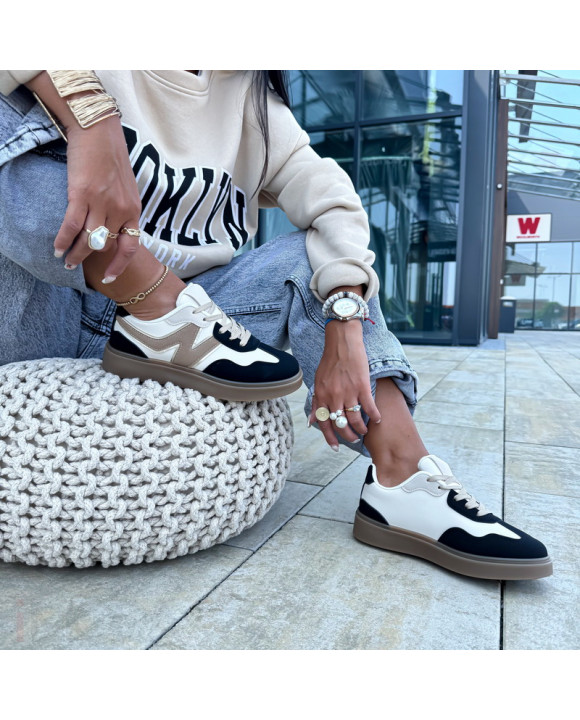 Béžovo-čierne tenisky-321060-20