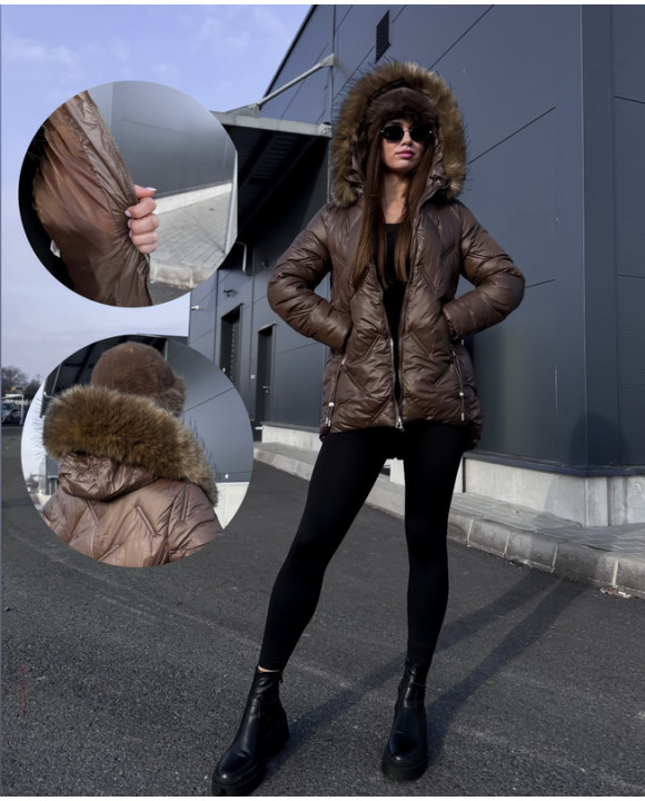 Hnedá vetrovka s kožušinou-313419-20