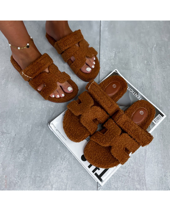 Camelové teddy šlapky-310563-20