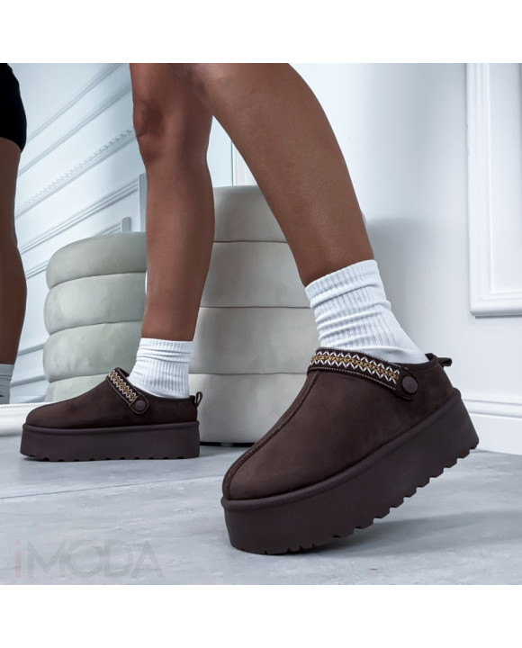 Tmavohnedá nasúvacia obuv-322940-20