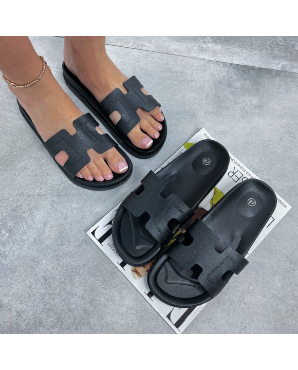 Čierne gumené šľapky-317128-20