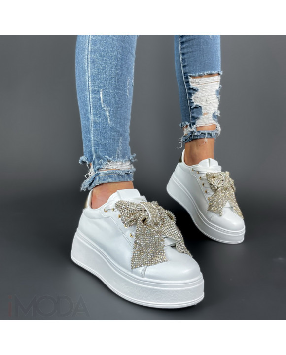 Biele tenisky s mašľou-300025-20