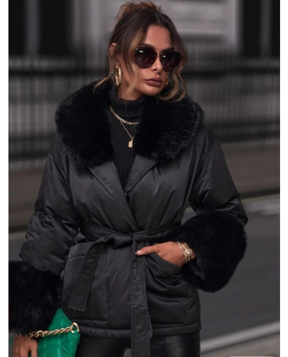 Čierna vetrovka s kožušinkou-296170-20