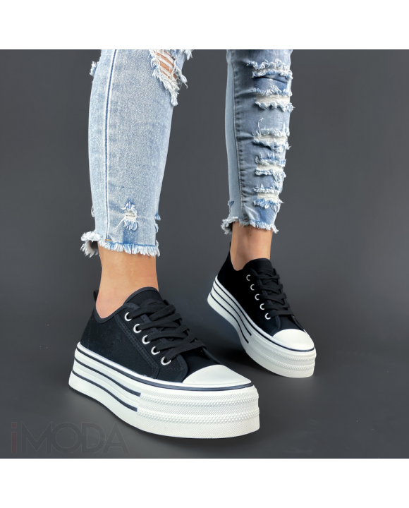 Čierne plátené tenisky-301649-20