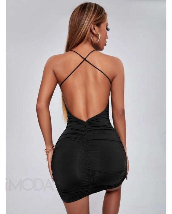 Čierne mini šaty s odhaleným chrbtom-283346-20