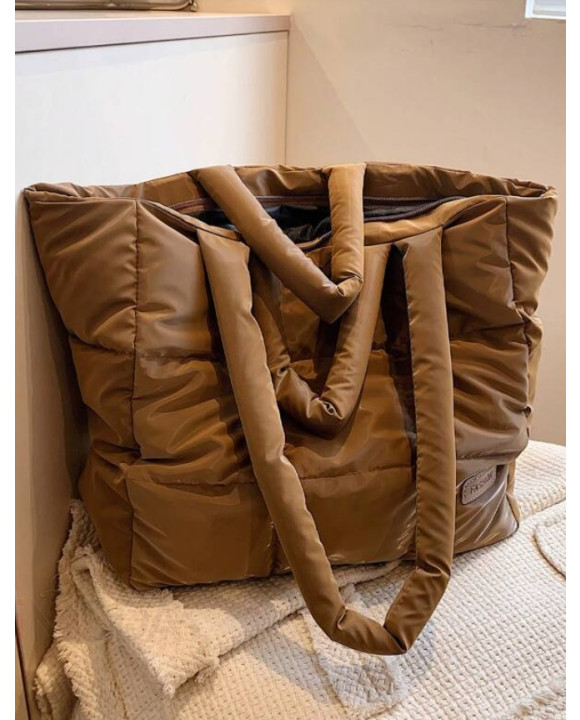 Hnedá prešívaná kabelka-293381-20