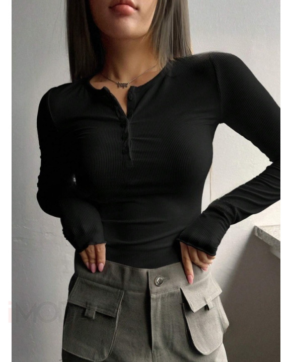 Čierny vrúbkovaný top-309839-20