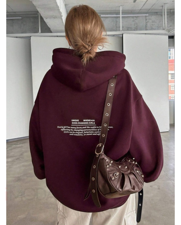 Bordová mikina s kapucňou-310342-20