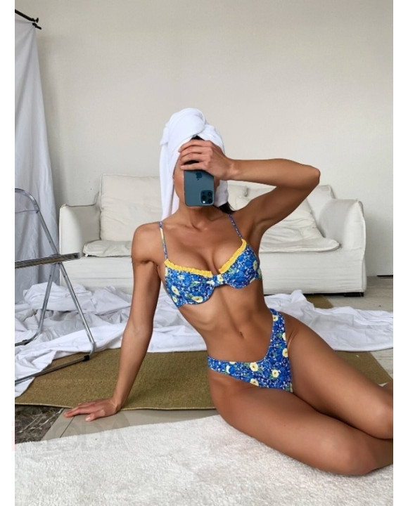 Modré kvetinové dvojdielné plavky-307305-20