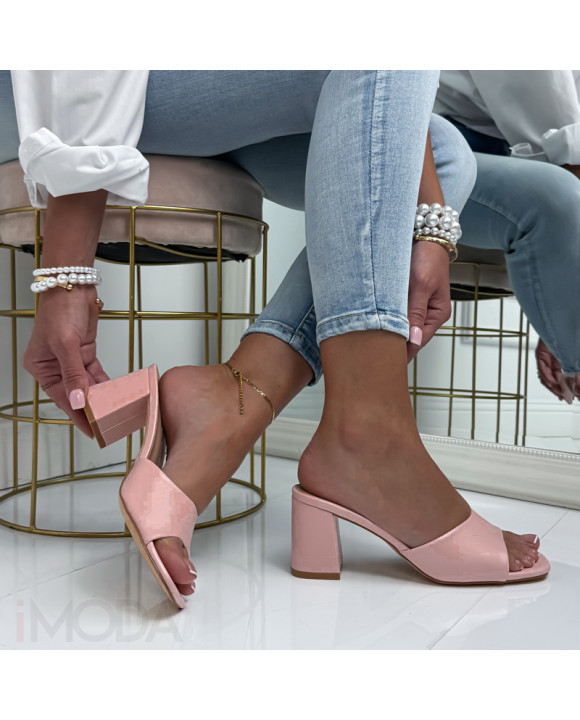 Ružové šľapky na opätku-327274-20