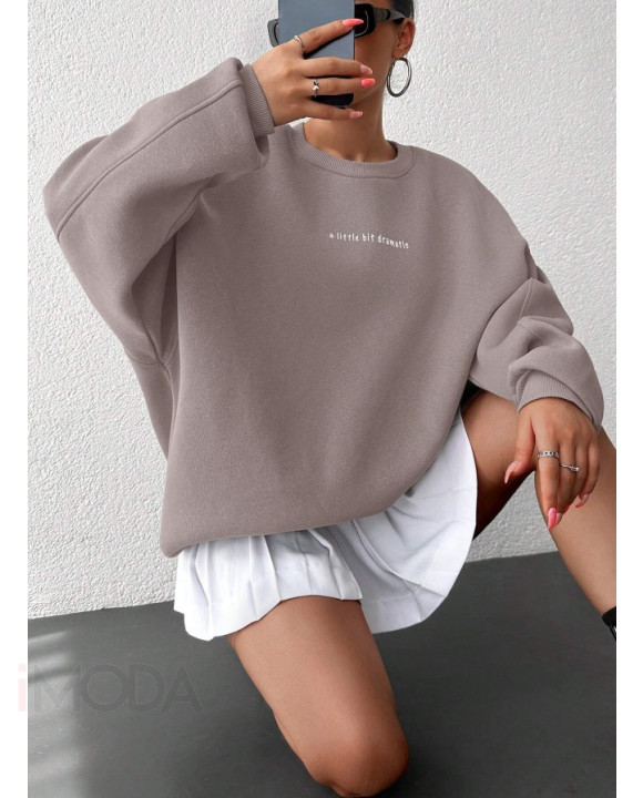 Tmavopudrová oversize mikina-310933-20