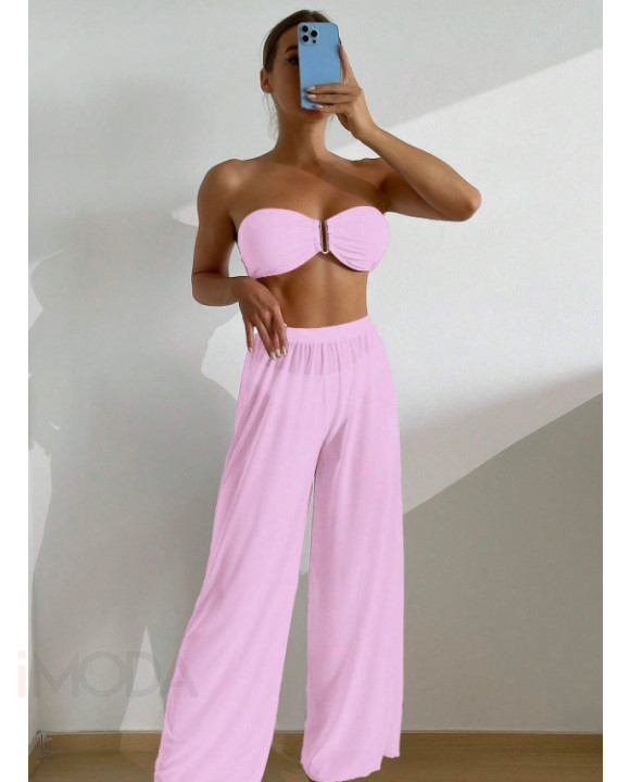 Ružový trojdielny plavkový set-318114-20